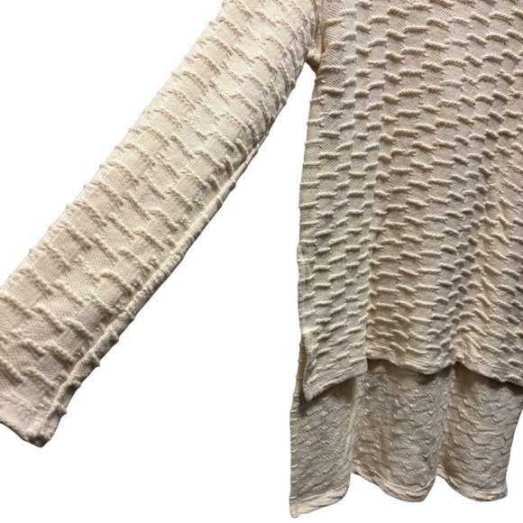 Anthropologie Ro & De Womens Textured Cream Long Sleeve Knit Top Size M - Picture 3 of 7